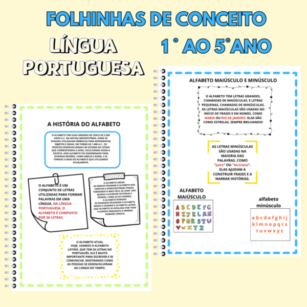 FOLHINHAS DE CONCEITO LÍNGUA PORTUGUESA 1° AO 5° ANO