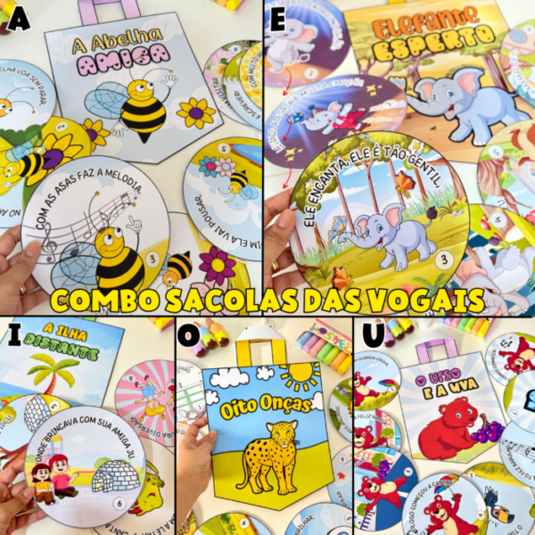 COMBO SACOLAS DAS VOGAIS