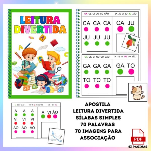 APOSTILA LEITURA DIVERTIDA COM 2 SÍLABAS SIMPLES - Imagem 2