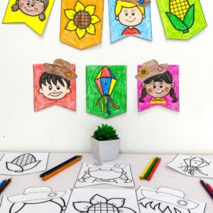 ATIVIDADE: BANDEIRINHA PARA COLORIR