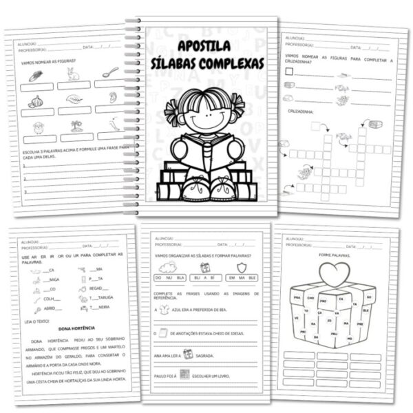 APOSTILA PARA ALFABETIZAÇÃO COM SÍLABAS COMPLEXAS + FICHAS DE LEITURA - Imagem 2
