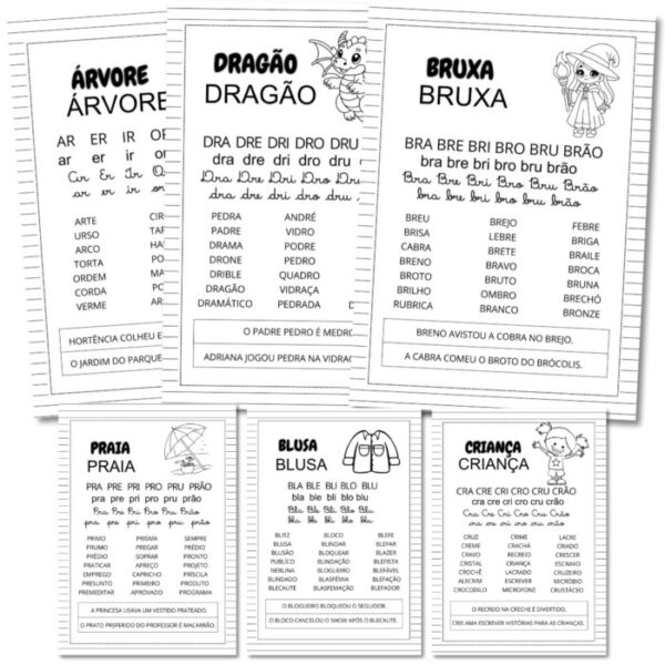 APOSTILA PARA ALFABETIZAÇÃO COM SÍLABAS COMPLEXAS + FICHAS DE LEITURA - Imagem 4