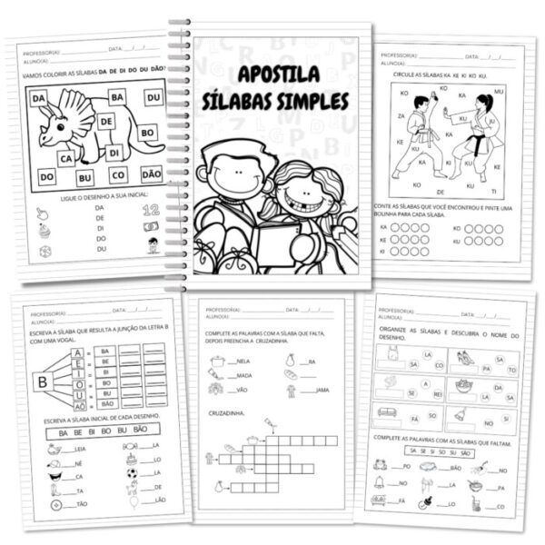 APOSTILA PARA ALFABETIZAÇÃO COM SÍLABAS SIMPLES + FICHAS DE LEITURA - Imagem 2