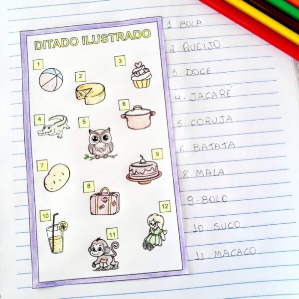 FICHAS DITADO ILUSTRADO SÍLABAS SIMPLES - Imagem 6