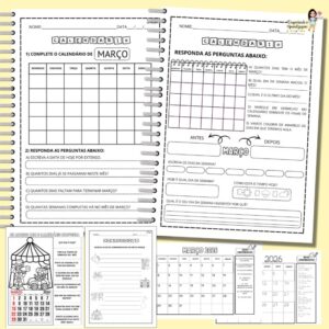 ATIVIDADES CALENDÁRIO MÊS DE MARÇO