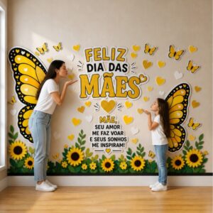 PAINEL DIA DAS MÃES – TEMA BORBOLETAS ✨🌻